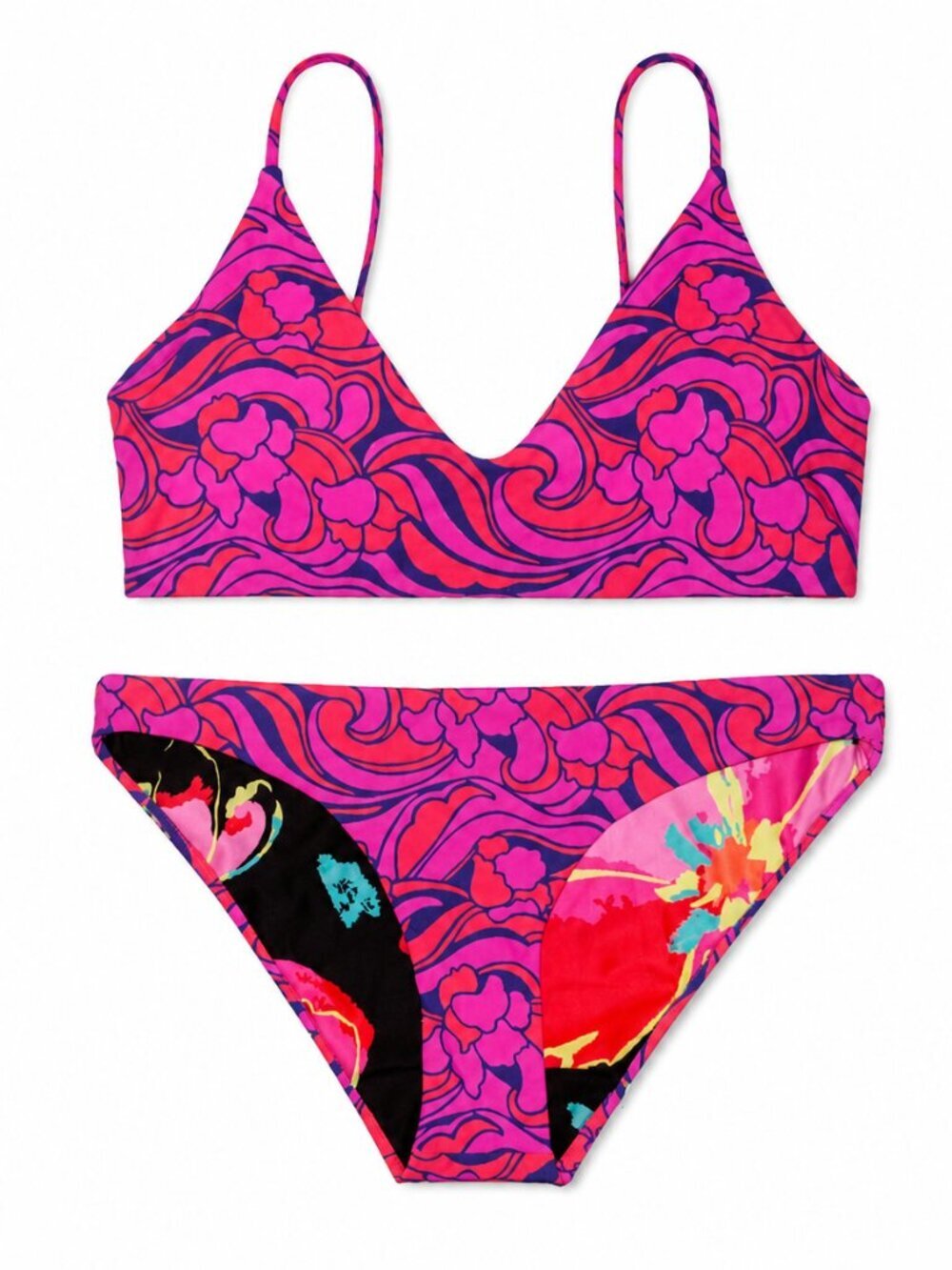 NWT Maaji Bralette Bikini Top & Bottom Reversible 2 Piece Set